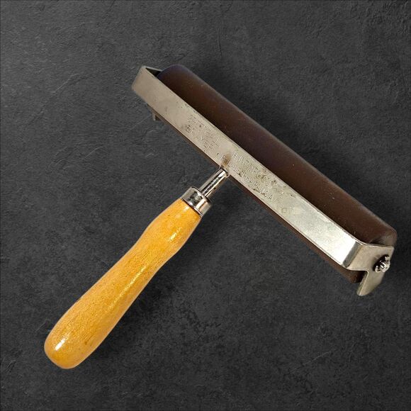 Vintage Speedball No. 66 Brayer 6" & Linoleum Cutter Tool w/ Box & Instructions - Picture 2 of 13